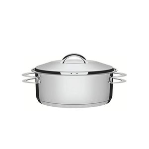 Caçarola tramontina solar rasa inox fundo triplo tampa e alças 20 cm 2,9l