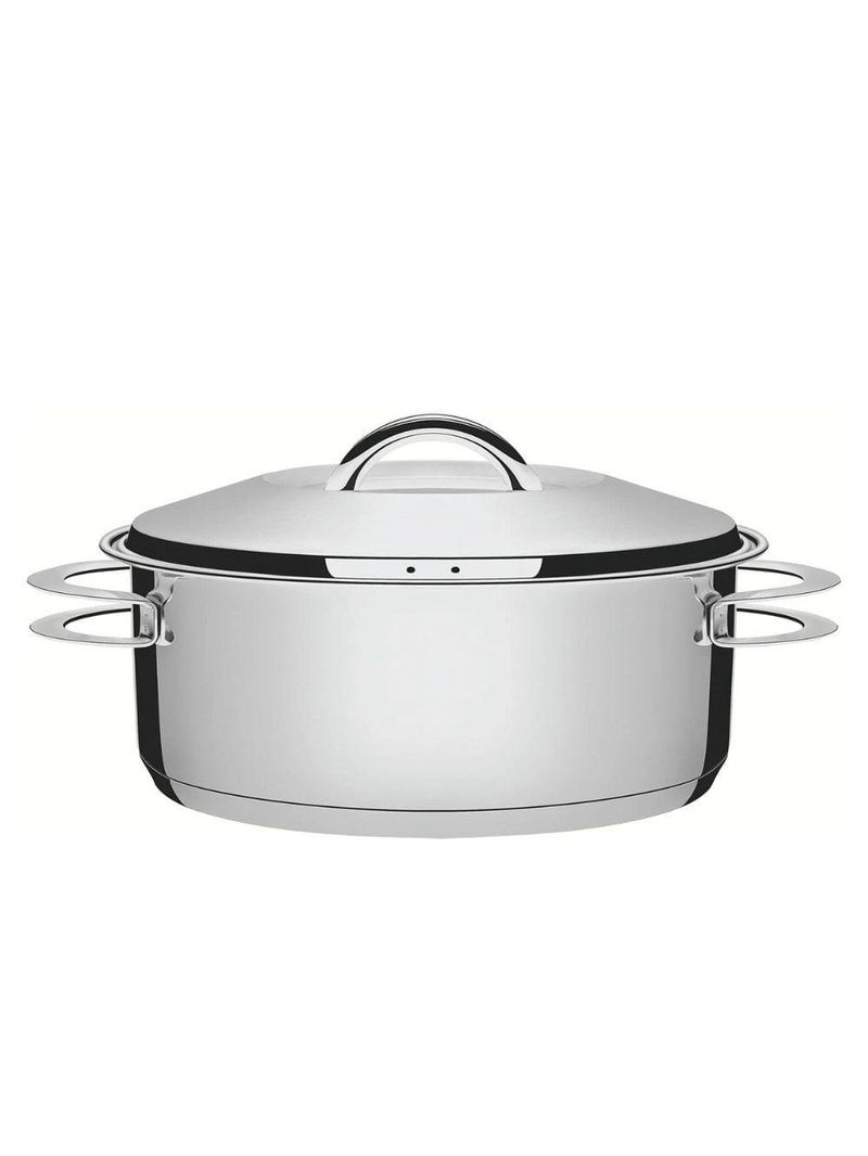 Caçarola tramontina solar rasa inox fundo triplo tampa e alças 20 cm 2,9l