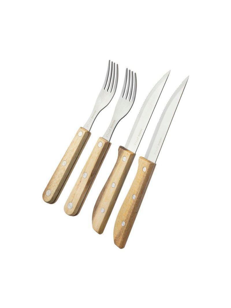 Jg talheres para churrasco acacia bbq 4pcs 25 cm neu home style