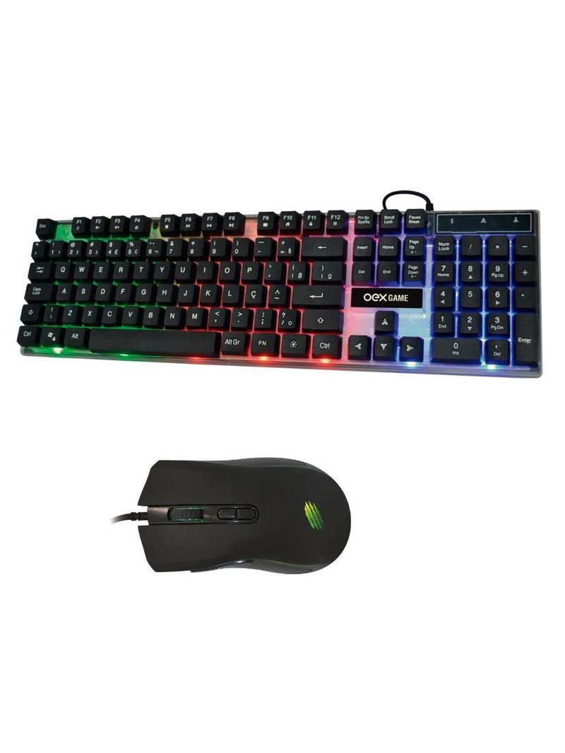 Combo gamer teclado e mouse horus tm305 - 2400dpi cores diversas