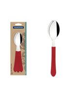 Conjunto colher mesa inox 3 peças leme vermelho tramontina