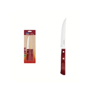 Conjunto faca churrasco inox 6 peças cabo vermelho tramontina