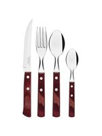 Conjunto de talheres com colher faca e garfo inox 24 peças polywood tramontina