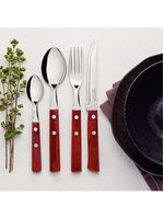 Conjunto de talheres com colher faca e garfo inox 24 peças polywood tramontina