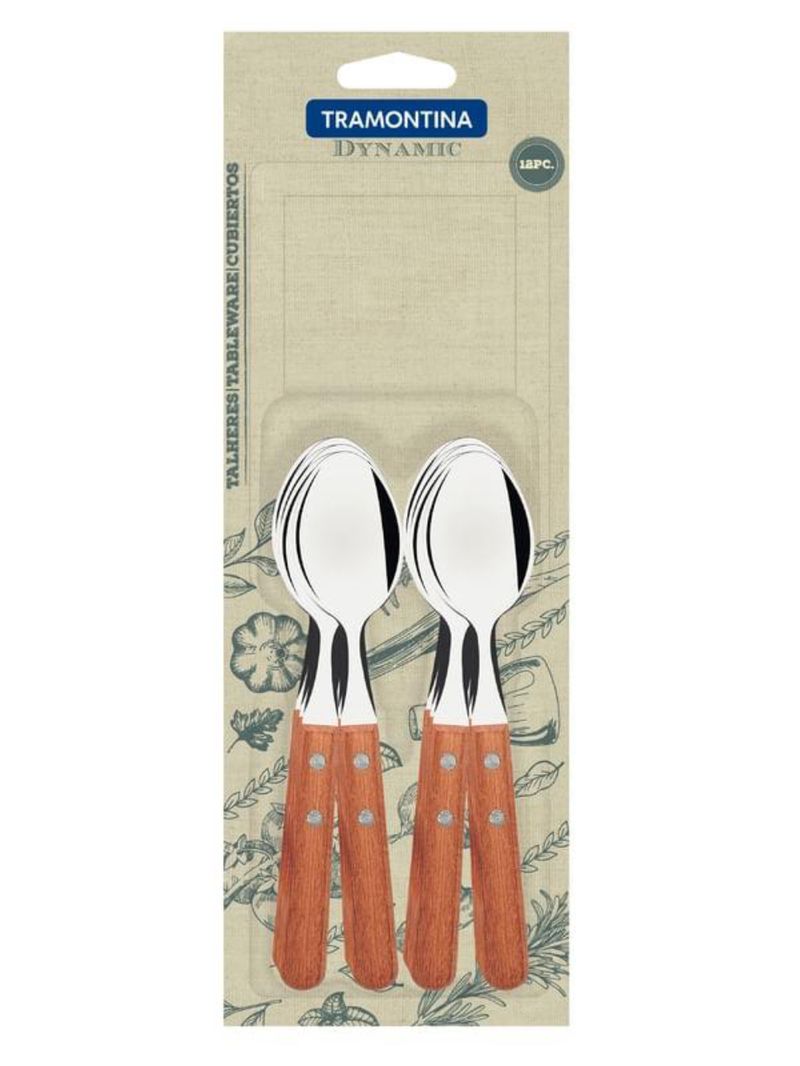 Conjunto colheres cha inox 12 peças dynamic tramontina