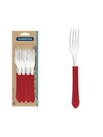 Conjunto garfos mesa inox 12 peças leme vermelho tramontina