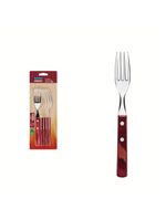 Conjunto garfos inox 6 peças polywood vermelho tramontina