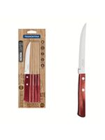 Conjunto faca churrasco inox 6 peças polywood vermelho tramontina