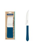 Conjunto facas churrasco inox 12 peças leme azul tramontina