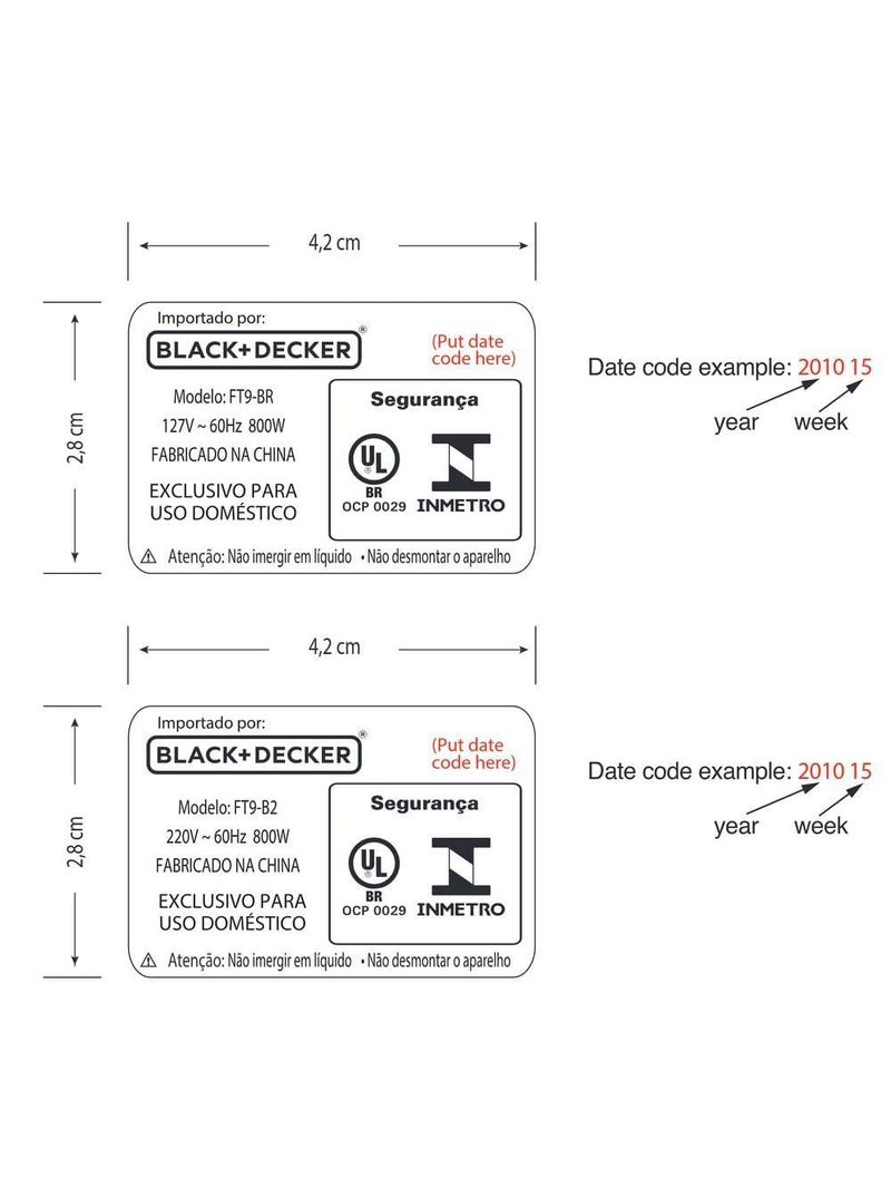 Forno elétrico black+decker ft9n 9l timer 60min vidro temperado 250°c