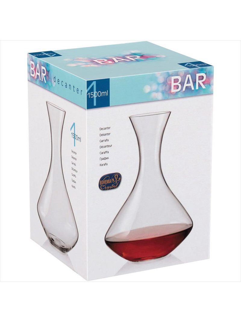 Decanter vinho bohemia bar - 26x18x18cm 1,5l cristal transp
