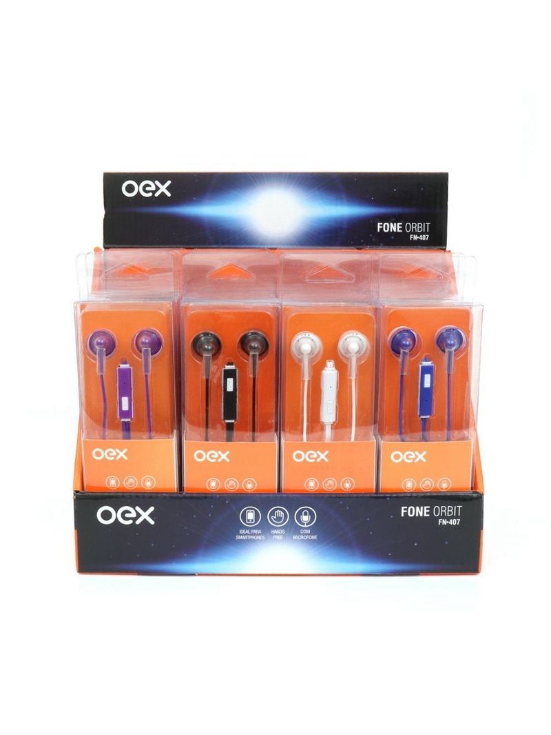 Display com 20 fones de ouvido com microfone oex orbit fn407 diversos