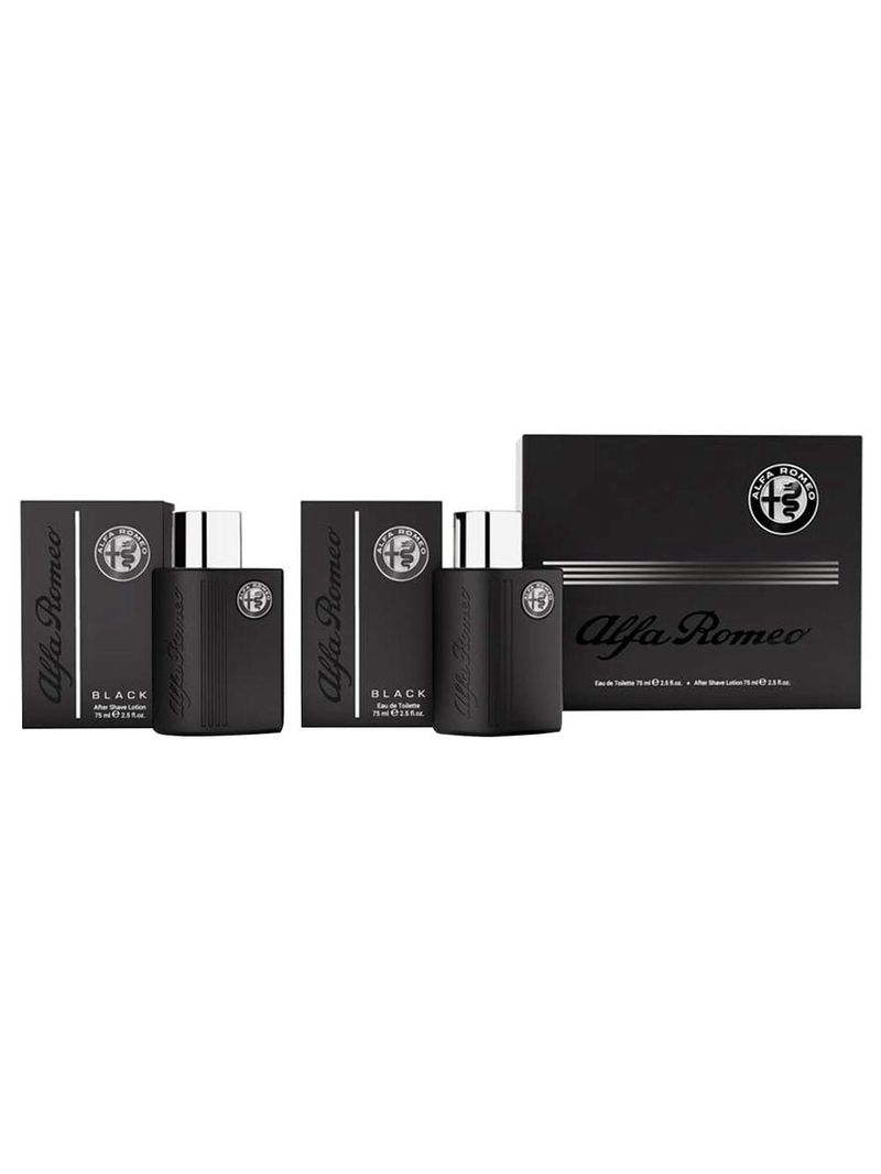 Kit alfa romeo black collection - perfume masculino edt + pós barba