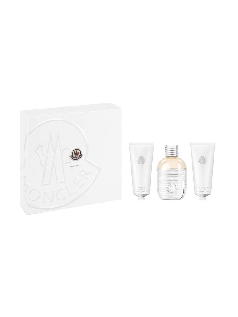 Coffret moncler pour femme moncler kit - perfume feminino edp + gel de banho + creme corporal