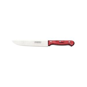 Faca cozinha inox 7 polywood vermelho tramontina