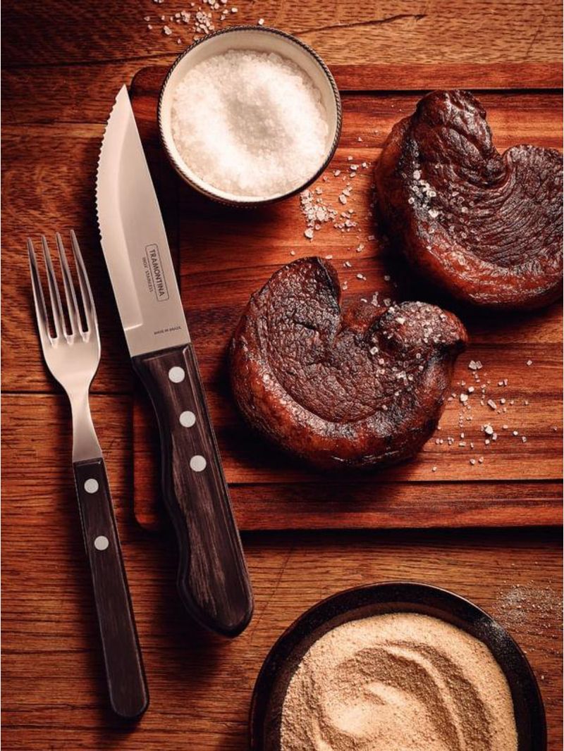 Faca churrasco jumbo inox 5 polywood castanho tradicional tramontina