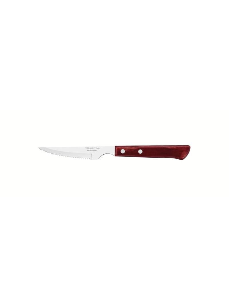 Faca churrasco inox 4 polywood vermelho tramontina
