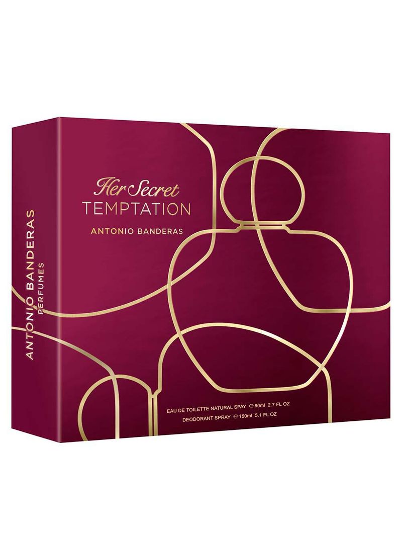 Coffret banderas her secret temptation kit - perfume feminino edt + desodorante spray