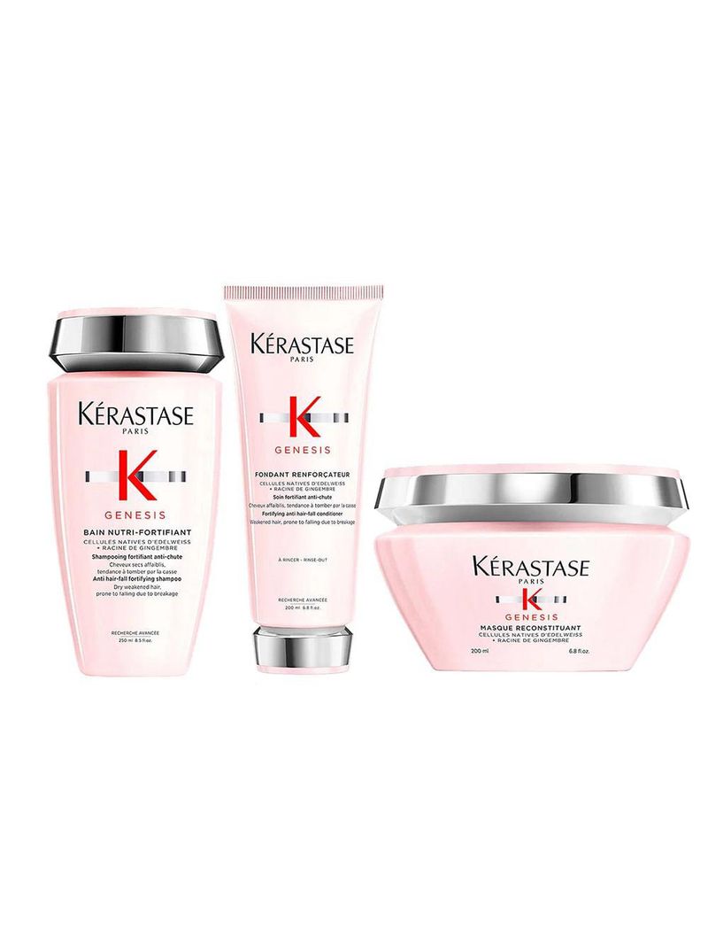 Kérastase genesis kit - shampoo antiqueda + condicionador + máscara capilar