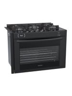 Fogão 5 Bocas De Embutir Venax Gaudi Prisma Vitreo Bl Gás GLP Preto