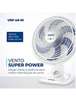 Ventilador Mesa Mondial - 06 Pás - Vsp-40-w 127V/60Hz