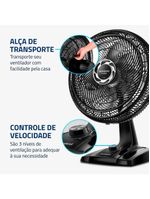 Ventilador De Mesa 40cm Turbo Mondial Preto/Prata 220V
