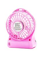 Mini Ventilador Portátil Mesa Usb Com 3 Velocidades Potente Rosa