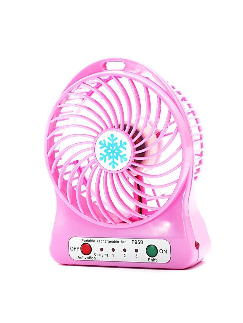 Mini Ventilador Portátil Mesa Usb Com 3 Velocidades Potente Rosa