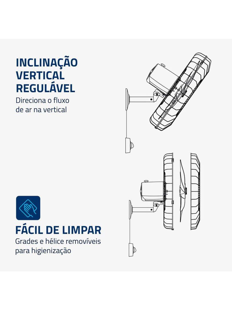 Ventilador De Parede Turbo 50cm Pro 5 Pás Mondial Preto 150W NVP-PRO-50 110V