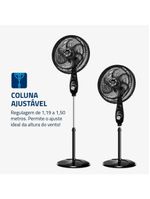 Ventilador De Coluna Mondial 30cm 6 Pás Turbo VT-30C-NB Preto Prata 220V