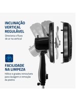 Ventilador De Coluna Mondial 30cm 6 Pás Turbo VT-30C-NB Preto Prata 220V
