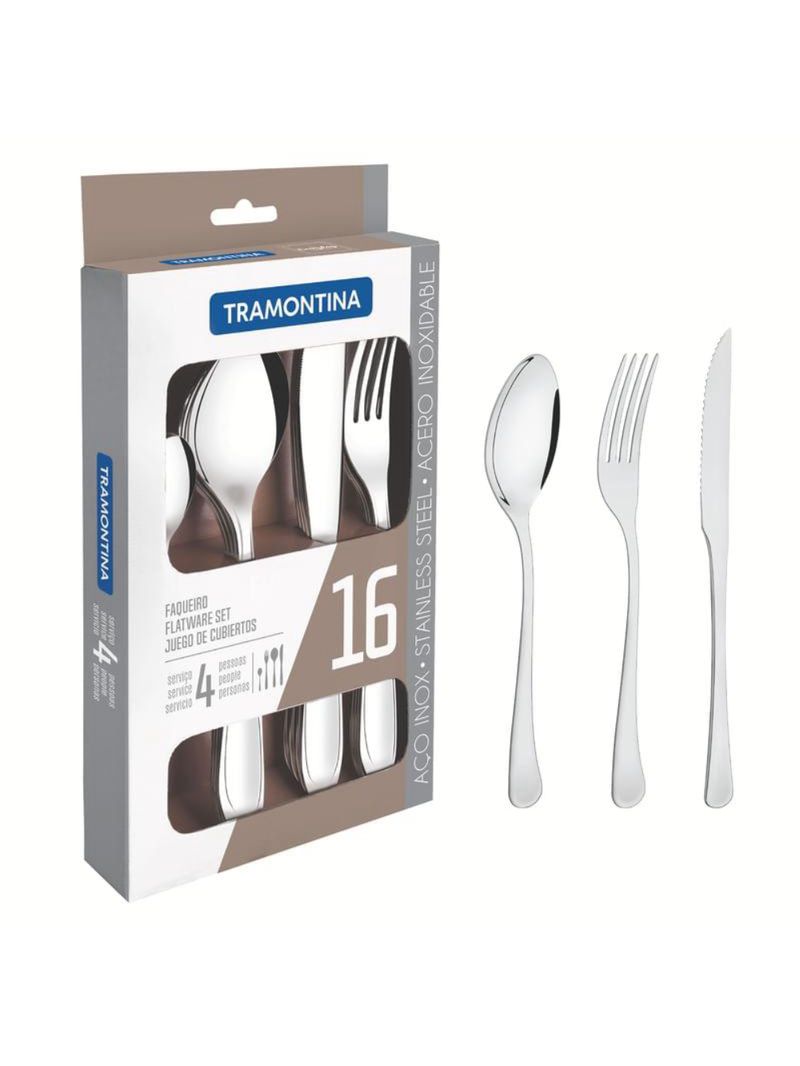 Faqueiro aço inox 16 peças havana tramontina