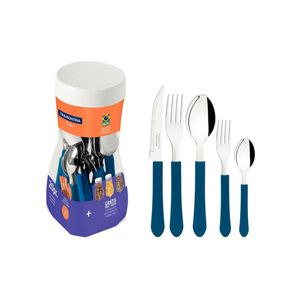 Faqueiro inox 20 peças leme azul tramontina