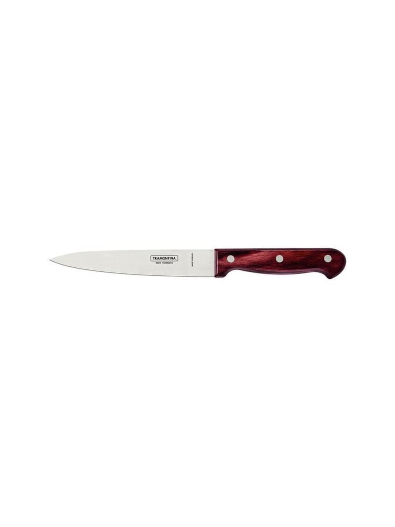 Faca utility inox 6 polywood vermelho tramontina