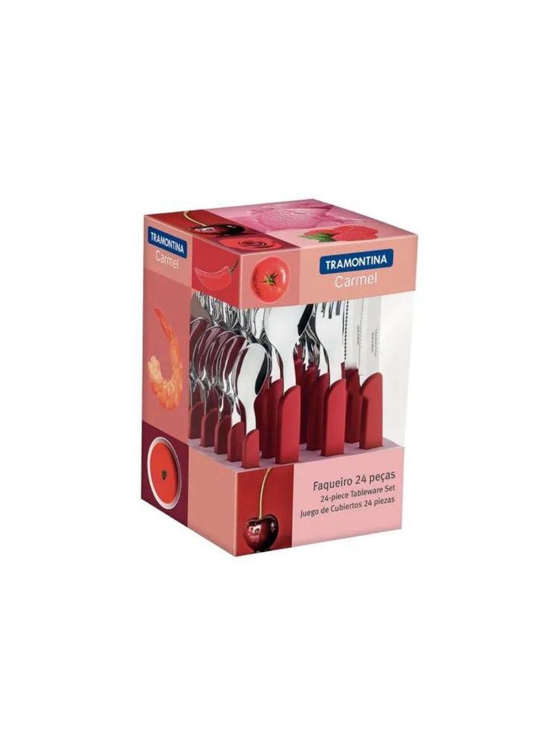 Faqueiro tramontina carmel inox carmín médio 24 peças