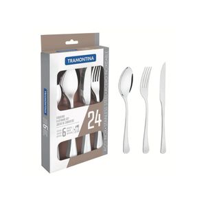 Faqueiro tramontina havana  inox com faca para churrasco 24 peças