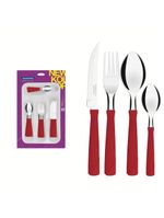 Faqueiro tramontina new kolor inox vermelho com gaveteiro 25 peças