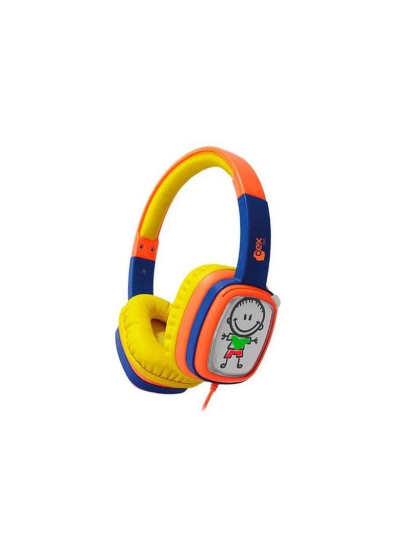 Fone de ouvido infantil oex kids cartoon hp302 - 85db - acompanha cards e giz de cera