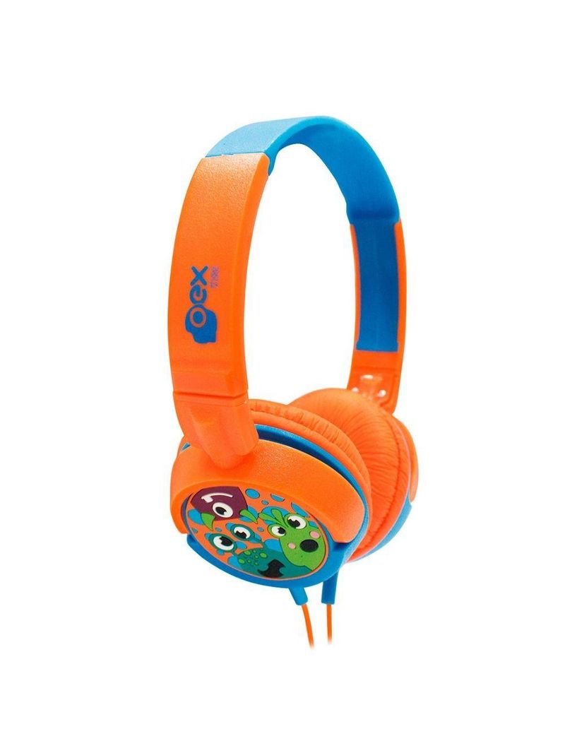 Fone de ouvido infantil fones giratorios oex kids boo! hp301 - 85db laranja/azul