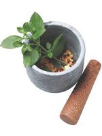 Pilão mortar tramontina organic cumaru e pedra sabão 12 cm