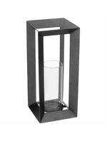 Castiçal metal 38-16-16 centímetros cinza