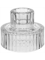 Castiçal vidro 6x6x6cm transparente