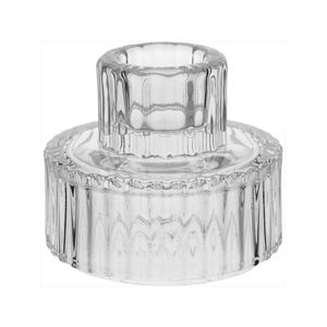 Castiçal vidro 6x6x6cm transparente