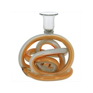 Castiçal de vidro 16x14x14cm Âmbar - Âmbar