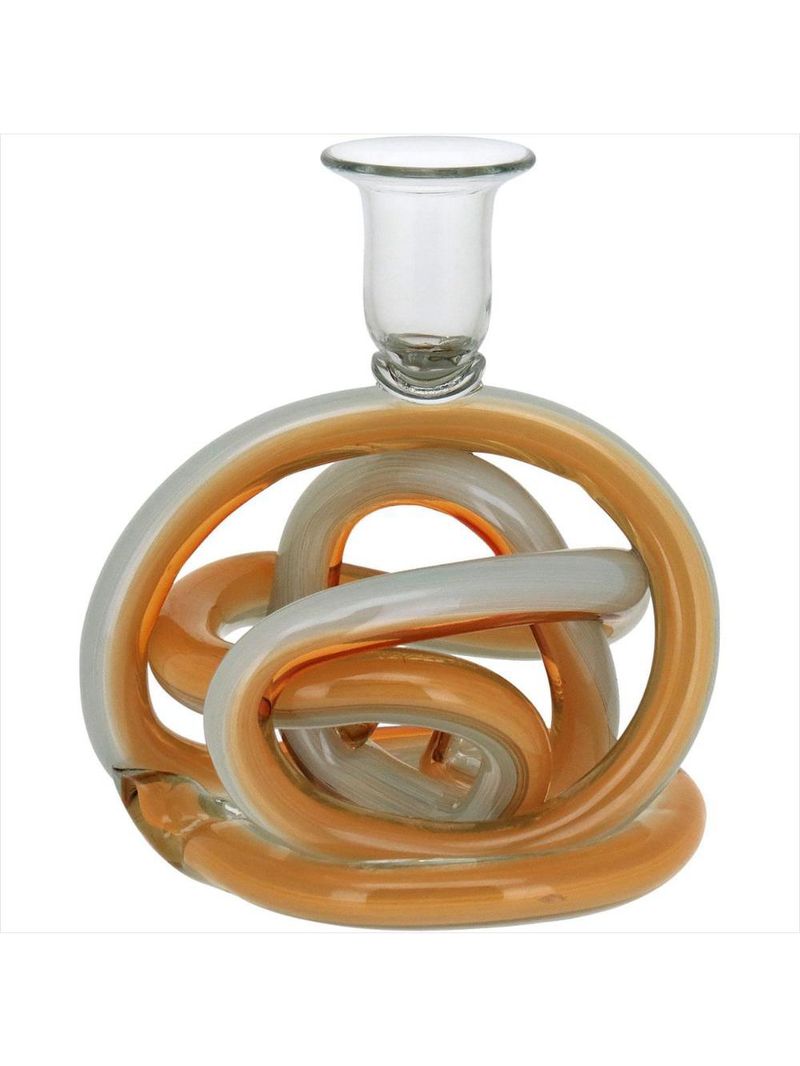 Castiçal de vidro 16x14x14cm Âmbar - Âmbar