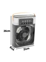 Ventilador Portátil Iluminação Umidificador Climatizador Usb De Mesa Branco