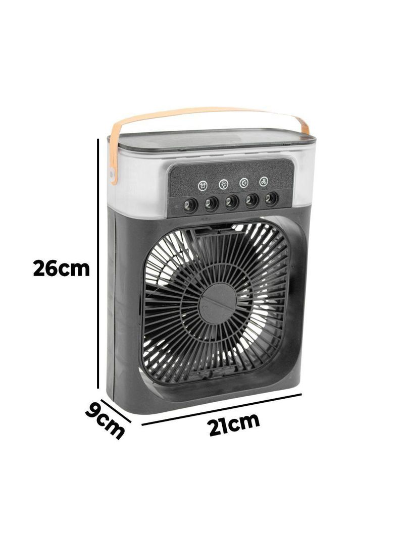 Ventilador Portátil Iluminação Umidificador Climatizador Usb De Mesa Branco