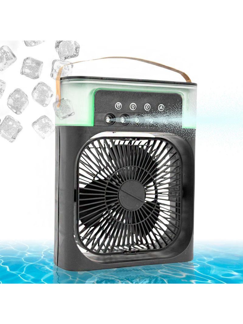 Ventilador Portátil Iluminação Umidificador Climatizador Usb De Mesa Branco