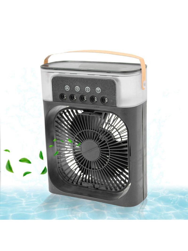 Ventilador Portátil Iluminação Umidificador Climatizador Usb De Mesa Branco