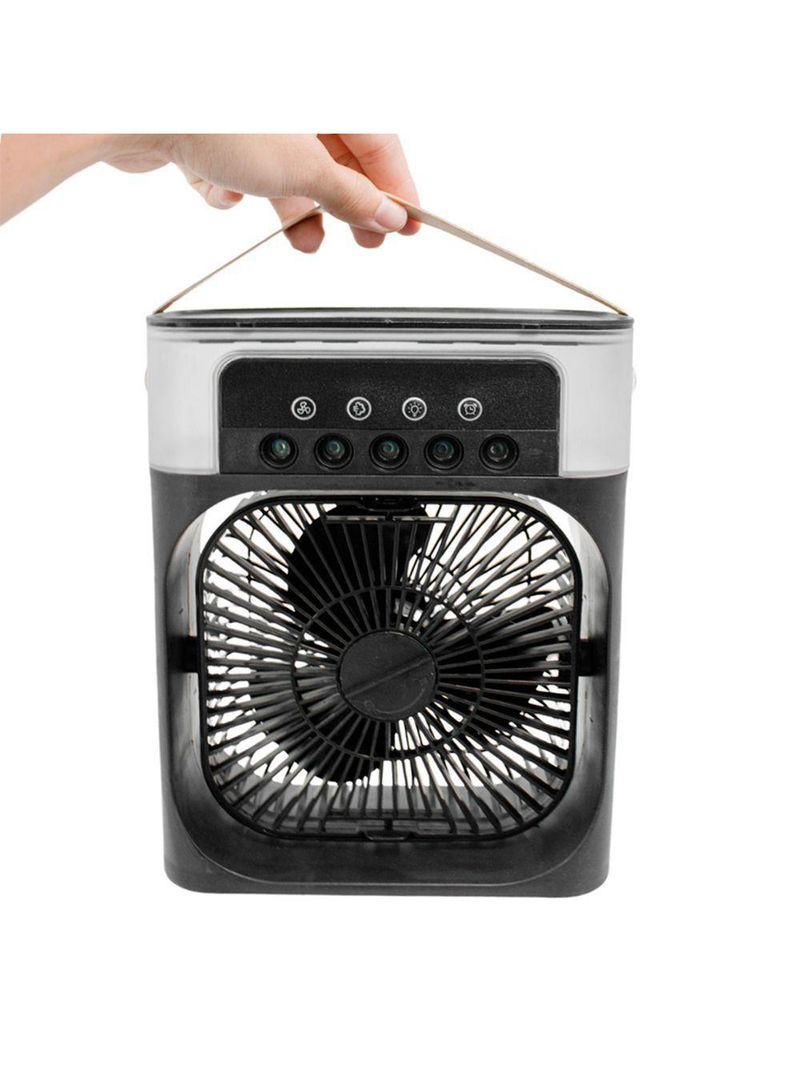 Ventilador Portátil Iluminação Umidificador Climatizador Usb De Mesa Branco